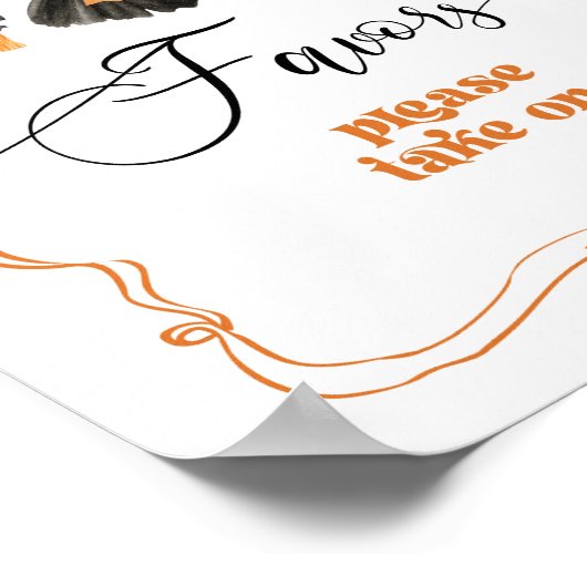 小さなブハロウィーンの物干し境界線の好意 ポスター (角)