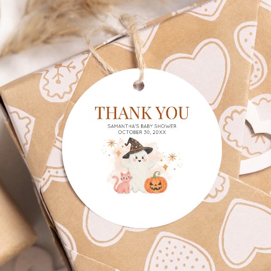 小さなブハロウィーンカボチャ赤ちゃんシャワー周り フェイバータグ