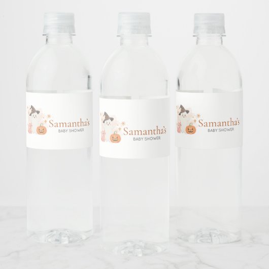 小さなブハロウィーンカボチャ赤ちゃんシャワー ペットボトルラベル (ボトル)