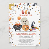 小さなブハロウィーンカボチャ赤ちゃんシャワー 招待状 (正面/裏面)