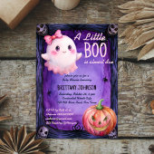 小さなブハロウィーンピンクかわいい幽霊赤ちゃんシャワー 招待状