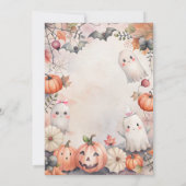 小さなブハロウィーンピンクかわいい幽霊赤ちゃんシャワー 招待状 (裏面)