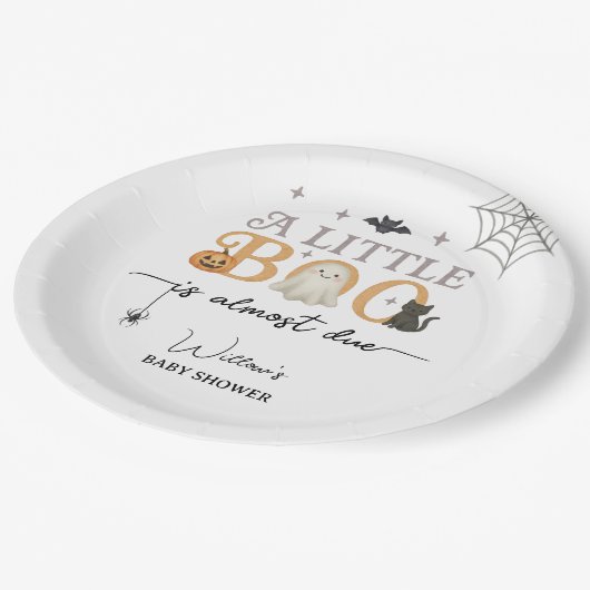小さなブハロウィーンベイビーシャワーデコール ペーパープレート (アングル)