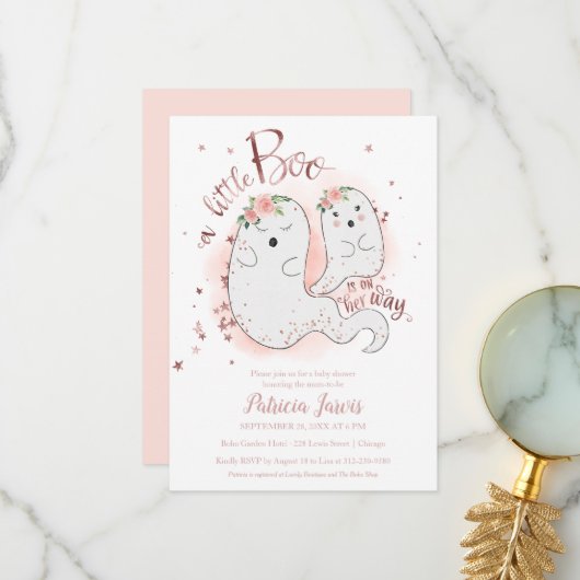 小さなブハロウィーンベイビーシャワー招待状 サンキューカード (正面/裏面インサイチュ)