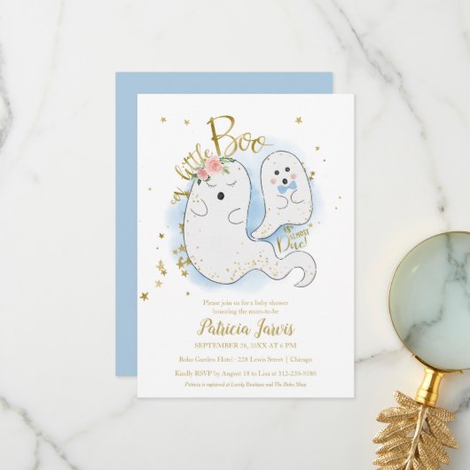 小さなブハロウィーンベイビーシャワー招待状 サンキューカード (正面/裏面インサイチュ)