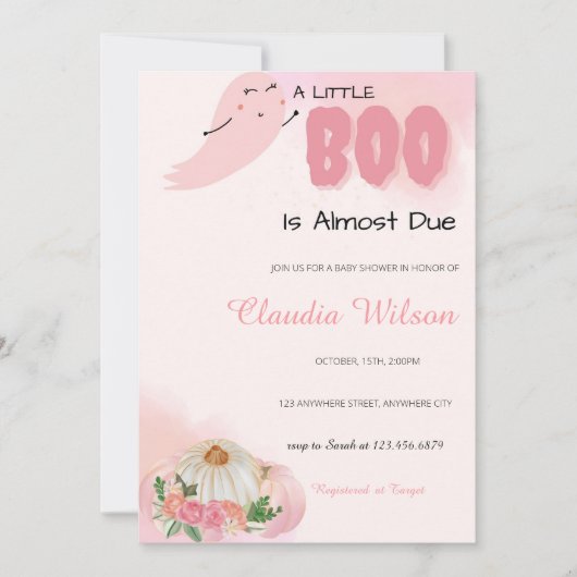 小さなブハロウィーンベイビーシャワー招待状 招待状 (正面)