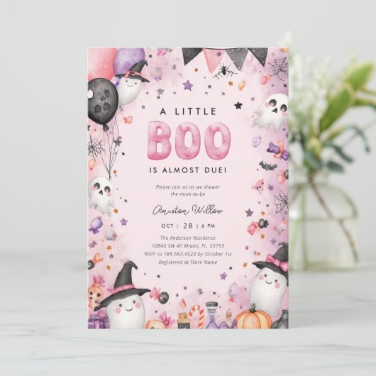 小さなブハロウィーンベイビーシャワー招待状 招待状 (スタンド正面)