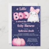 小さなブハロウィーンベビーガール幽霊ベビーシャワーI 招待状 (正面)