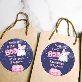 小さなブハロウィーン幽霊女の子の赤ちゃんシャワーの好意 ラウンドシール