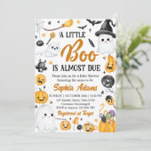 小さなブハロウィーン幽霊赤ちゃんシャワー 招待状 (スタンド正面)