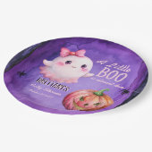 小さなブピンクかわいい幽霊赤ちゃんシャワー ペーパープレート (アングル)