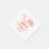 小さなブピンクのハロウィーンの赤ちゃんシャワー スタンダードカクテルナプキン (角)