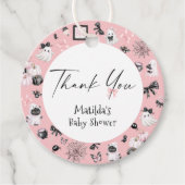 小さなブピンクのハロウィーンの赤ちゃんシャワー フェイバータグ (正面)