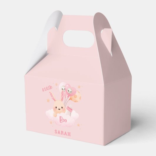 小さなブピンクのハロウィーンの赤ちゃんシャワー フェイバーボックス (正面サイド)