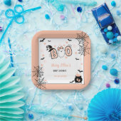 小さなブピンクのハロウィーンの赤ちゃんシャワー ペーパープレート (パーティー)