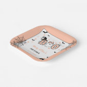 小さなブピンクのハロウィーンの赤ちゃんシャワー ペーパープレート (傾斜あり)