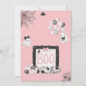 小さなブピンクのハロウィーン女の子の赤ちゃんシャワー 招待状 (裏面)