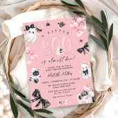 小さなブピンクのハロウィーン女の子の赤ちゃんシャワー 招待状