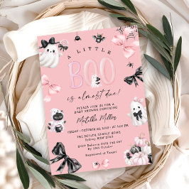 小さなブピンクのハロウィーン女の子の赤ちゃんシャワー 招待状