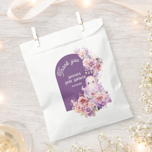 小さなブピンクの不気味な赤ちゃん感謝していシャワーあなた フェイバーバッグ (クリップ留めされた状態)