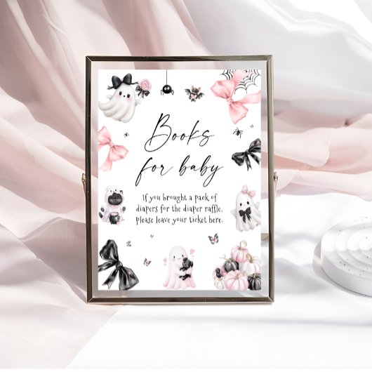 小さなブピンクハロウィーンの本ベビー ポスター