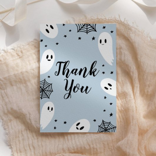 小さなブブルーハロウィーンベイビーシャワー サンキューカード
