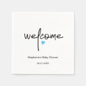 小さなブルーハート紙ナプキンスforボーイシャワー | スタンダードカクテルナプキン (正面)