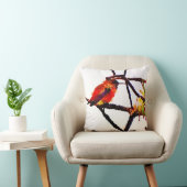 小さなブロンズ、金ゴールド、赤と紫のハミングバード クッション (椅子)