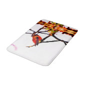 小さなブロンズ、金ゴールド、赤と紫のハミングバード バスマット (アングル)