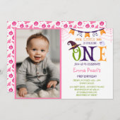 小さなブワンターニングハロウィンフォト誕生日 招待状 (正面/裏面)