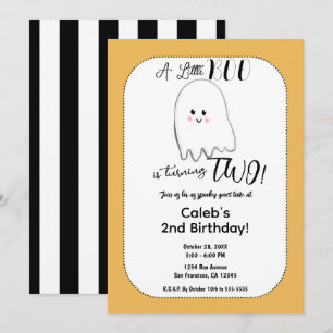 小さなブーおばけの子供たちのハロウィン誕生日パーティー 招待状