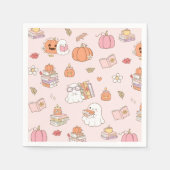 小さなブーお洒落ピンクの本の赤ちゃん スタンダードカクテルナプキン (正面)