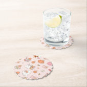 小さなブーお洒落ピンクの本の赤ちゃん ペーパーコースター (インサイチュ)