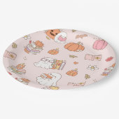 小さなブーお洒落ピンクの本の赤ちゃん ペーパープレート (アングル)