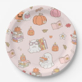 小さなブーお洒落ピンクの本の赤ちゃん ペーパープレート (正面)