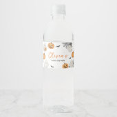 小さなブーかぼちゃのハロウィーンの赤ちゃんシャワー ペットボトルラベル (正面)