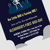 小さなブーかわいいスケルトンハロウィーン1st誕生日 招待状