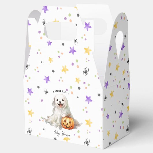 小さなブーかわいいハロウィーンの水の色ベビーシャワー フェイバーボックス (オープン)