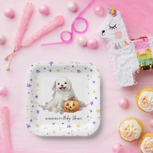 小さなブーかわいいハロウィーンの水の色ベビーシャワー ペーパープレート (パーティー)