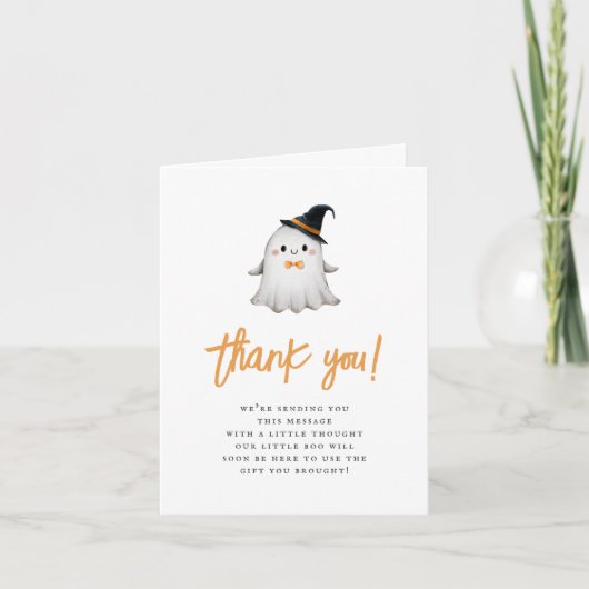 小さなブーかわいいハロウィーンサンキューカード サンキューカード (正面)