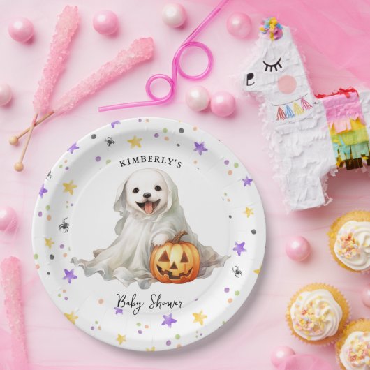 小さなブーかわいいハロウィーンシンプルの赤ちゃんシャワー ペーパープレート (パーティー)
