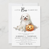 小さなブーかわいいハロウィーンシンプルの赤ちゃんシャワー 招待状 (正面)