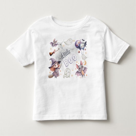 小さなブーかわいい不気味ハロウィーン誕生日Tシャツ トドラーTシャツ (正面)