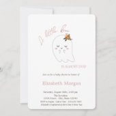 小さなブーかわいい幽霊ストライプのハロウィーン 招待状 (正面)