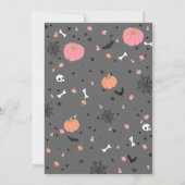 小さなブーかわいい幽霊ハロウィンピンクの赤ちゃんシャワー 招待状 (裏面)