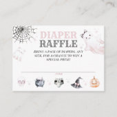 小さなブーかわいい幽霊ハロウィンベビーガールシャワー エンクロージャーカード (正面)