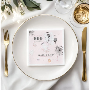 小さなブーかわいい幽霊ハロウィンベビーガールシャワー スタンダードカクテルナプキン