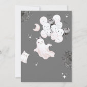 小さなブーかわいい幽霊ハロウィンベビーガールシャワー 招待状 (裏面)