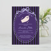 小さなブーかわいい幽霊ハロウィーンの赤ちゃんシャワーInvita 招待状 (スタンド正面)