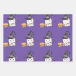 小さなブーかわいい幽霊ハロウィーン赤ちゃんシャワー ラッピングペーパーシート